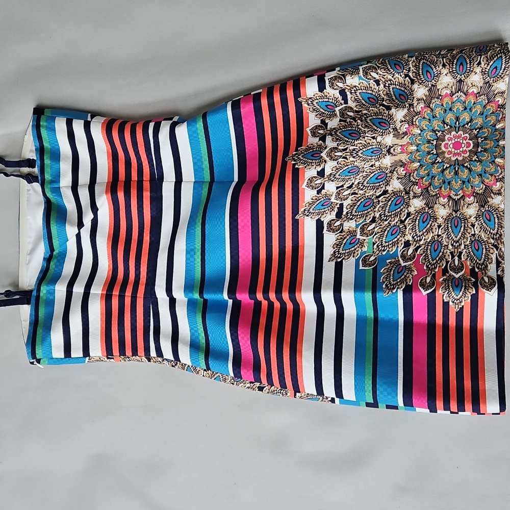 LAUNDRY by Shelli Segal Striped Convertible/Strapless Peacock Dress - Picture 12 of 15